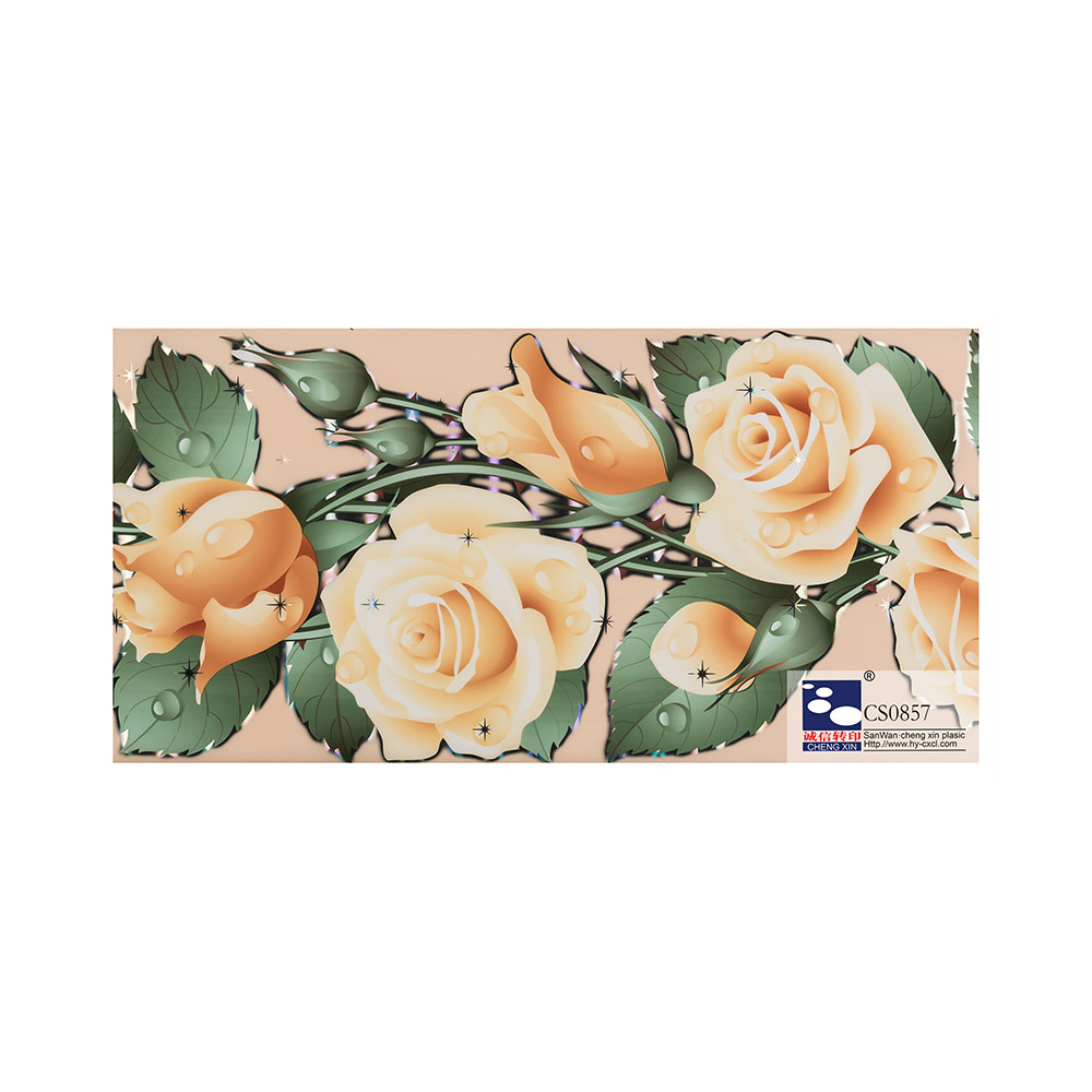 Großhandel 2021 neues Design PVC-Farbdruckdecke Bronzierfolie Verbund-PVC-Folie CS0857